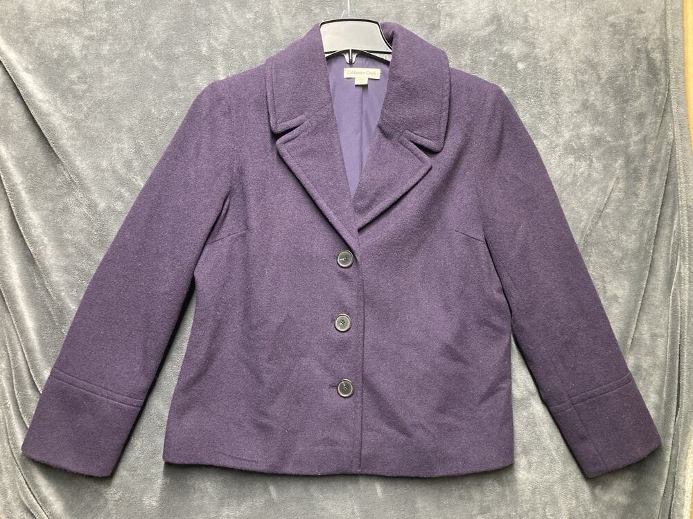 Coldwater Creek Wool Blend Rich Purple Blazer Woman’s 14 Timeless Teacher Y2K